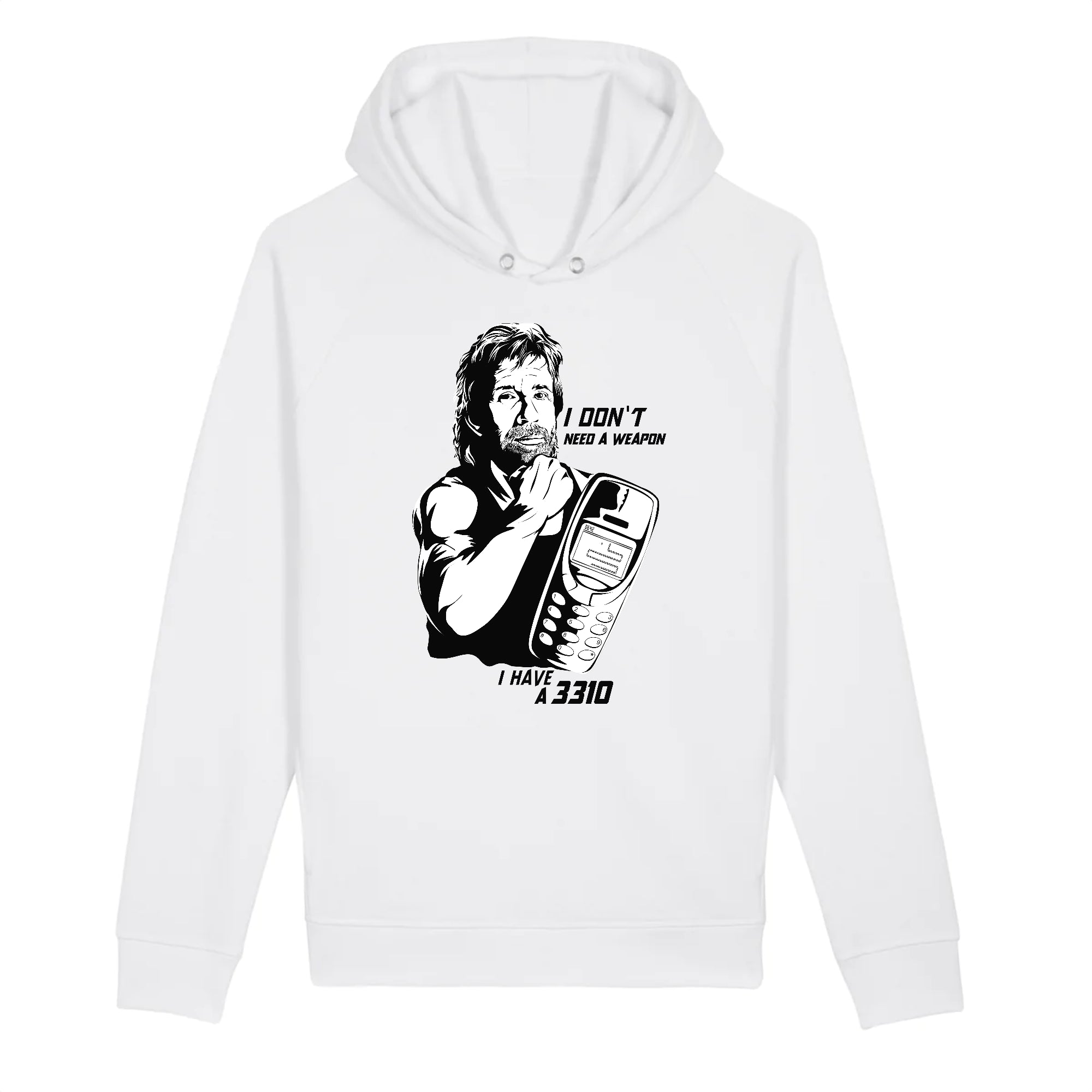 Sweat à capuche BIO Unisexe i Don't Need a Weapon 3310 Vintage Mobile