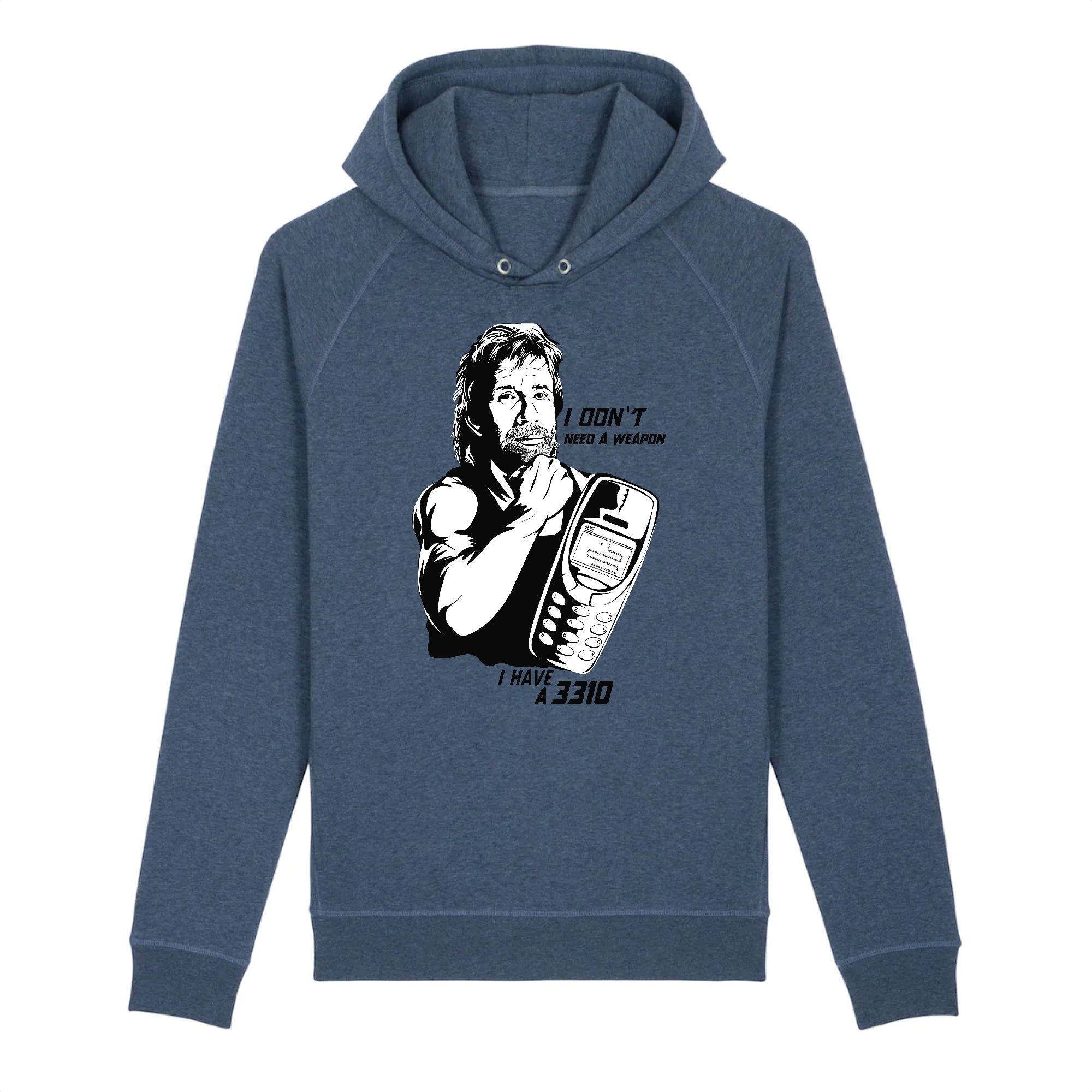 Sweat à capuche BIO Unisexe i Don't Need a Weapon 3310 Vintage Mobile